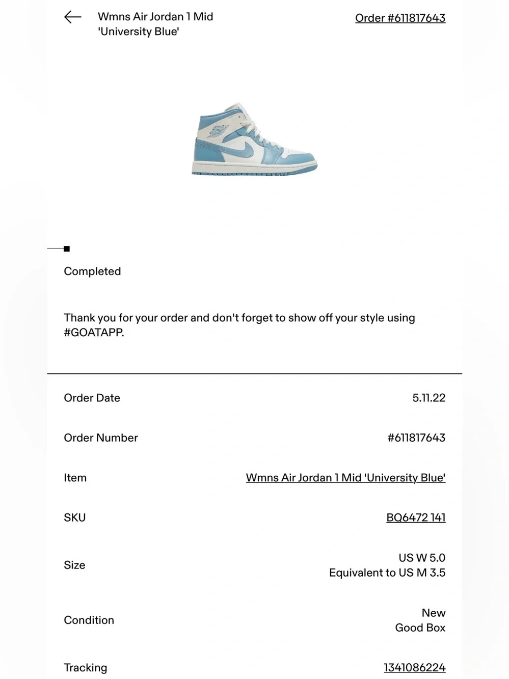 Women's Air Jordan 1 Mid 'University Blue'